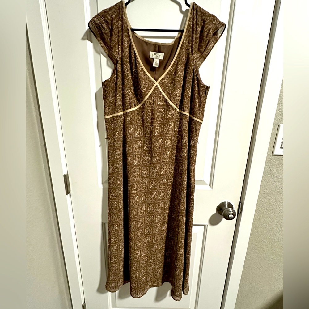 LOFT dress sz 14 sheer cap sleeves